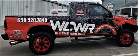 west coast wheel repair wrapped truck